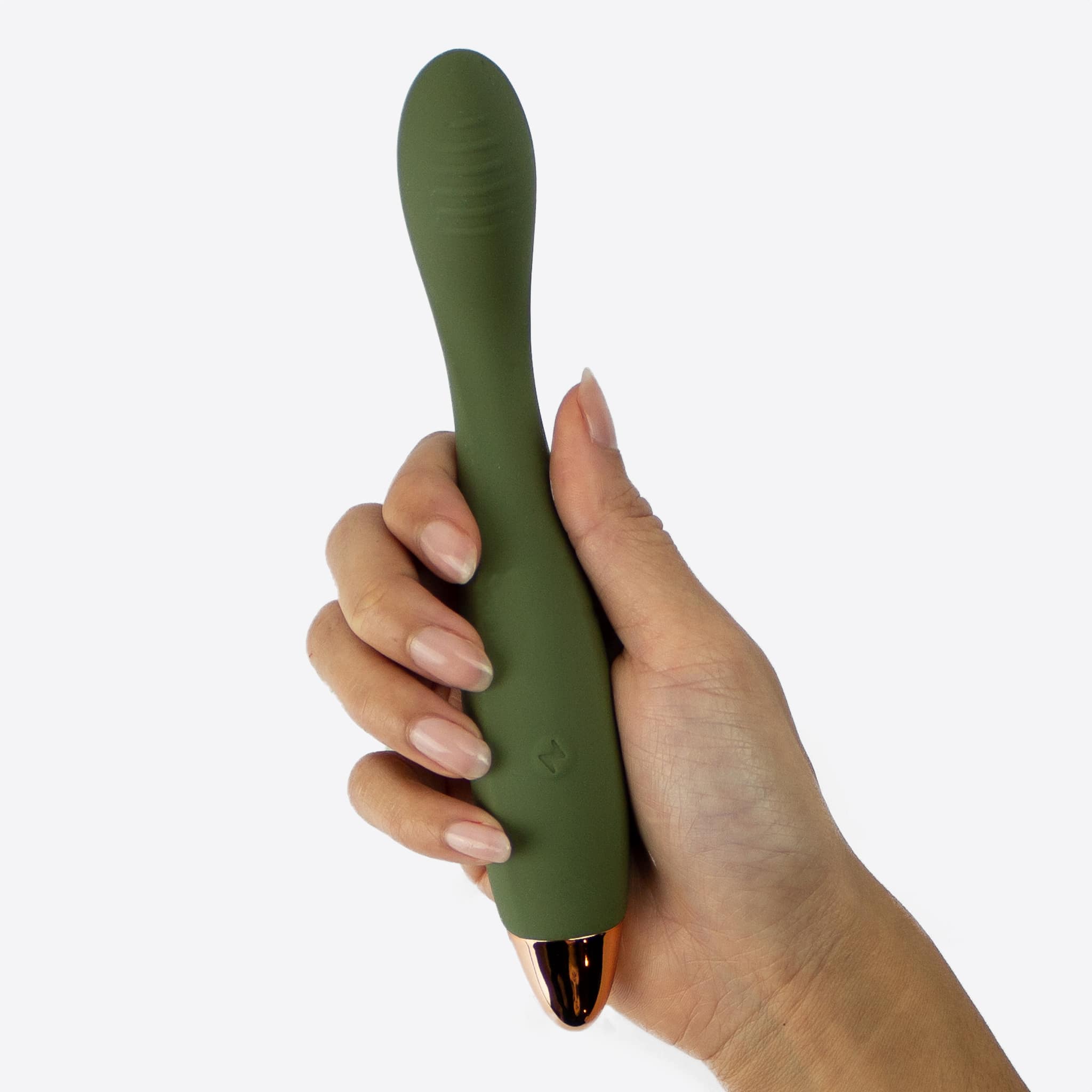 Amina Sleek fleksibel fingervibrator i grøn set forfra