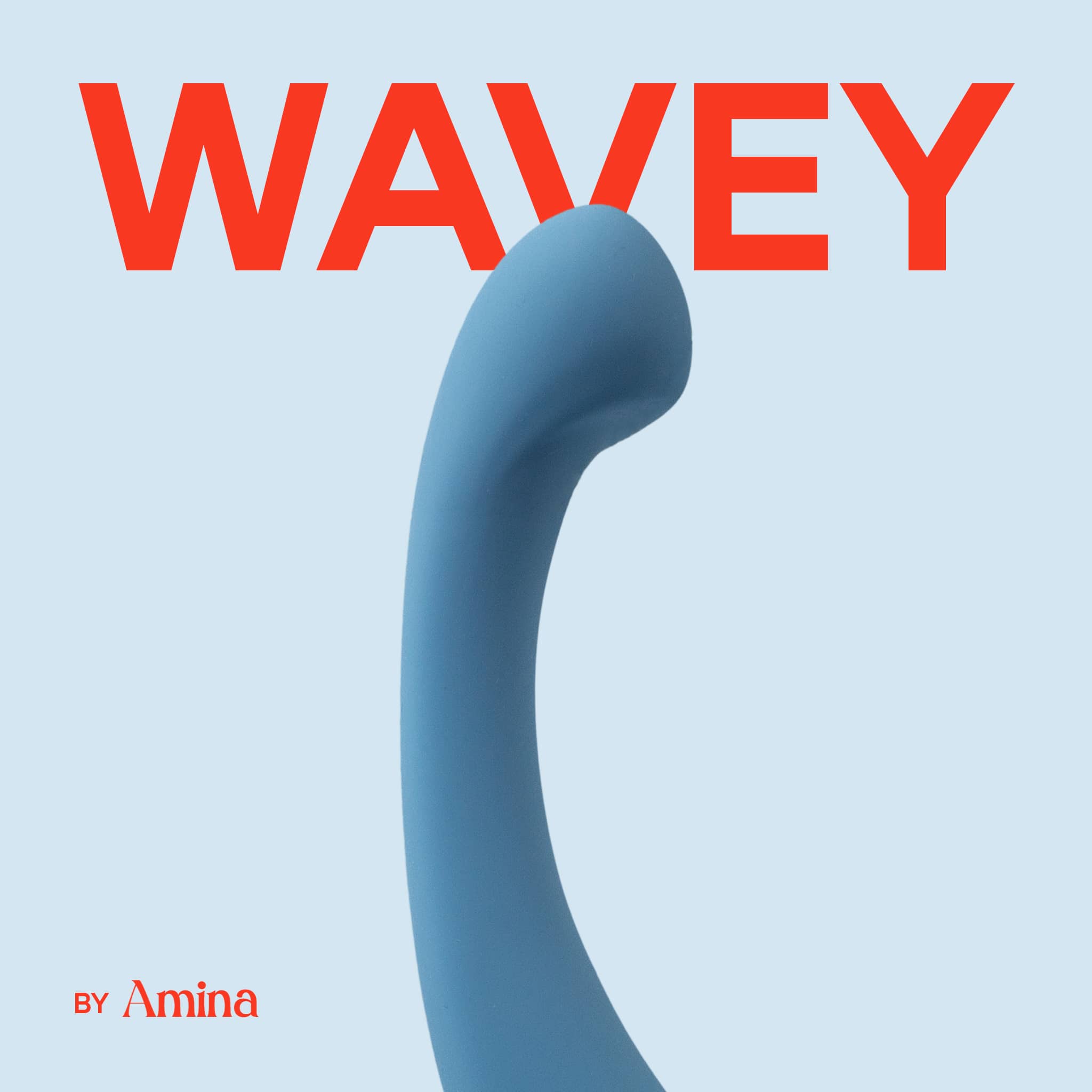 Amina Wavey g-punkts vibrator i blå stående 