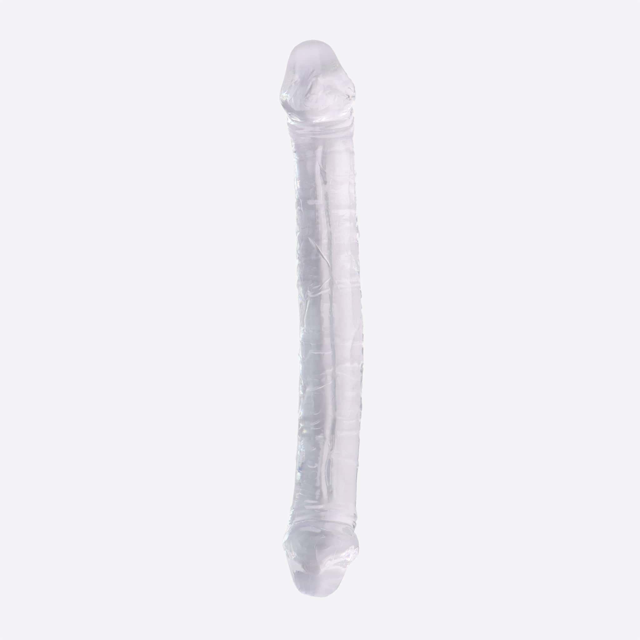 Ohasis Jelly ultra fleksibel dobbelt dildo 25 cm i transperant